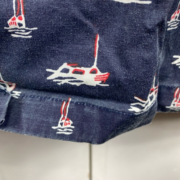J. Crew Vintage Men’s Sail Boat Nautical Pattern Shirt Button 90s Blue Cotton LG - Picture 8 of 8